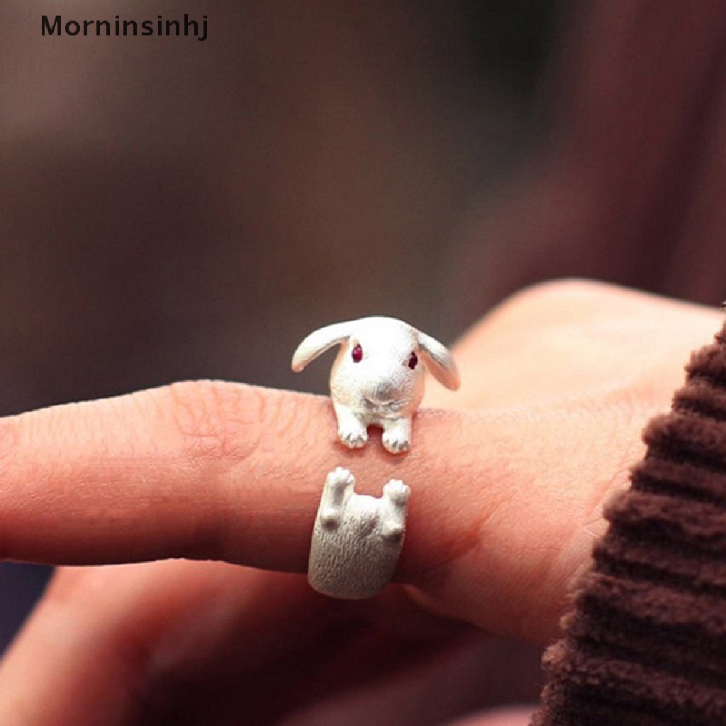 Mornin Cincin Vintage Lucu Stereoskopik Kelinci Animal Open Adjustable Untuk Wanita Pria id