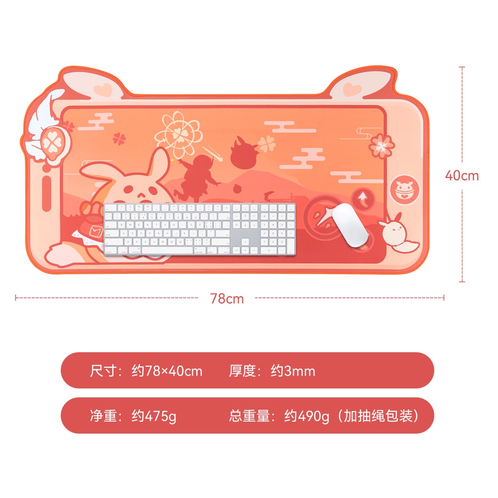 Alas Mouse Keyboard Gaming Mouse Anime XXL Mouse Pad Alas Kartun Besar Alas Meja Alas Mousepad PC Dengan Tepi Kunci