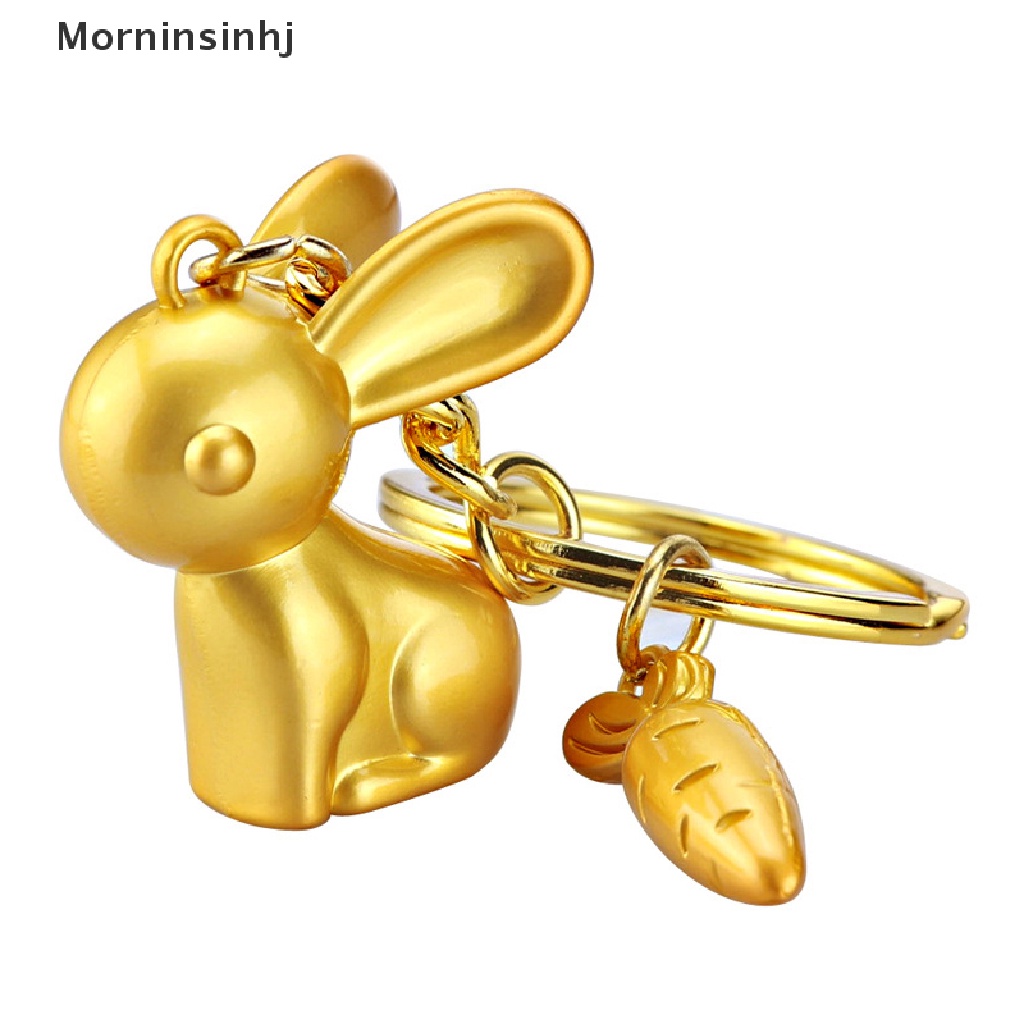Mornin Zodiak Cina Logam Emas Kelinci Gantungan Kunci Liontin Ornamen Mobil Ransel Liontin Hadiah id