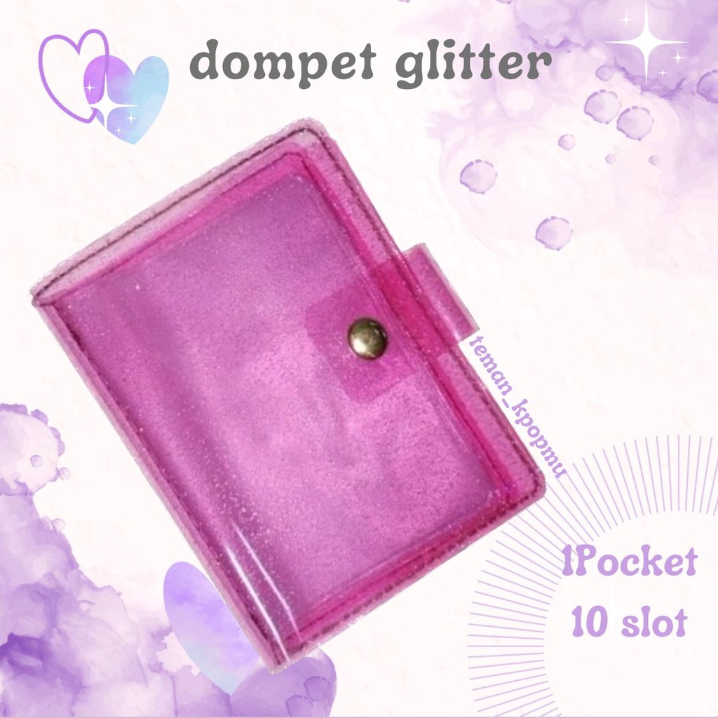 Tempat Photocard Dompet Transparan Jelly Glitter Wallet Kpop Dompet Kartu Nama