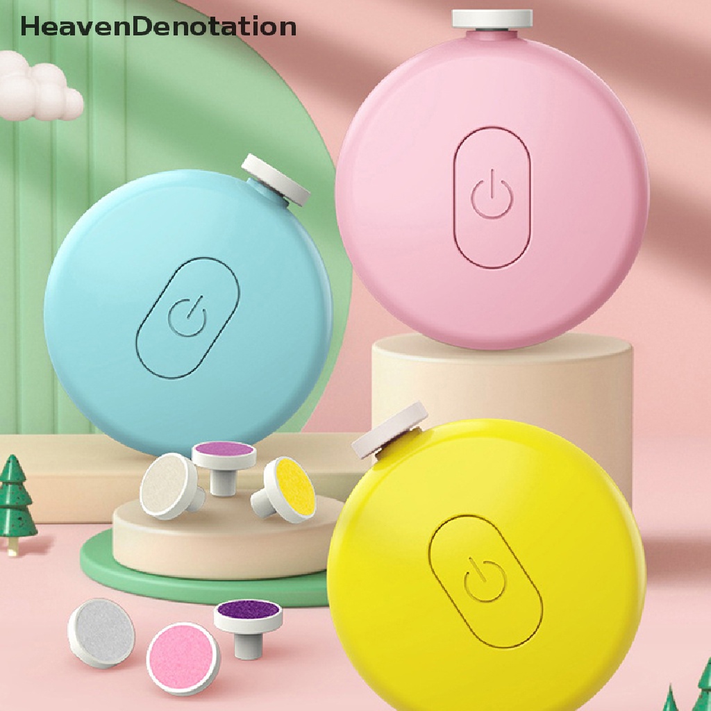 [HeavenDenotation] Alat Pemangkas Kuku Bayi Elektrik Dengan 6kepala Gerinda Kid Nail Polisher Tools HDV