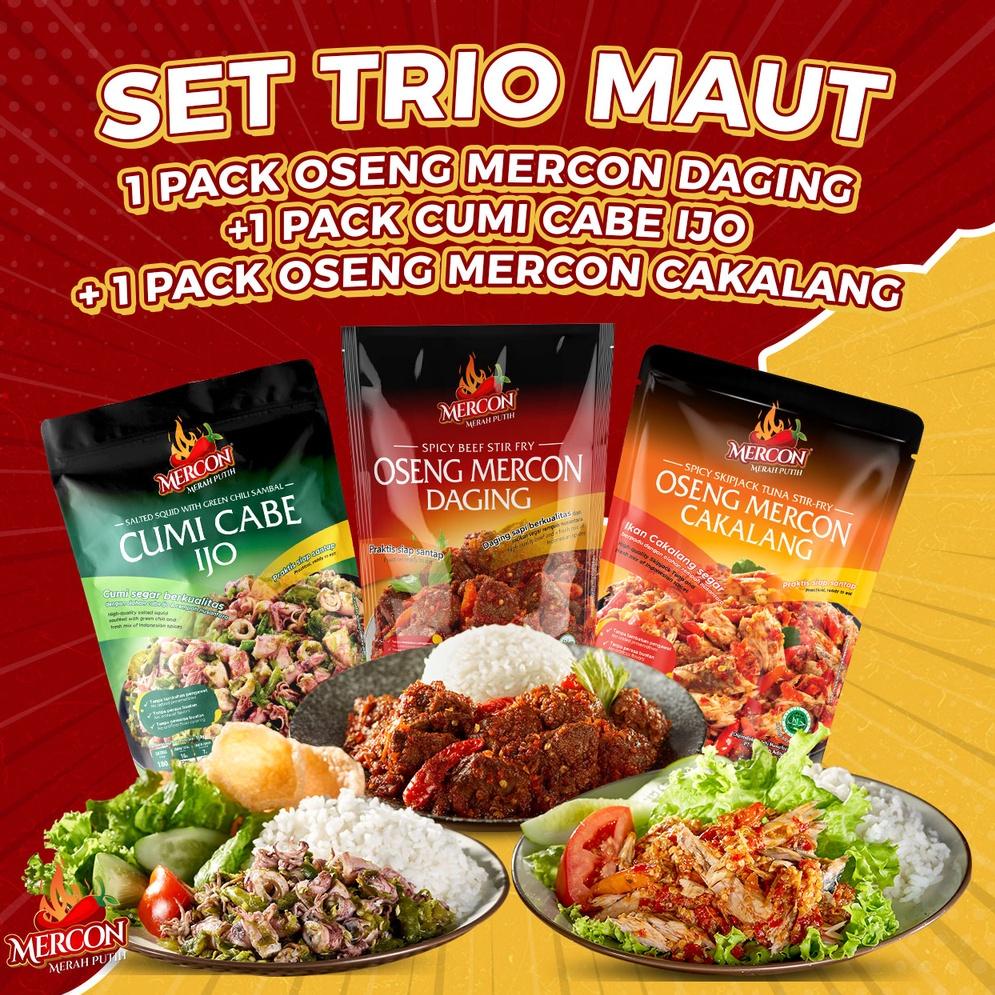 

F⚡ASH Hemat Mercon Merah Putih - Set Trio Maut || Oseng Mercon Daging + Cumi + Cakalang Dapat di Percaya