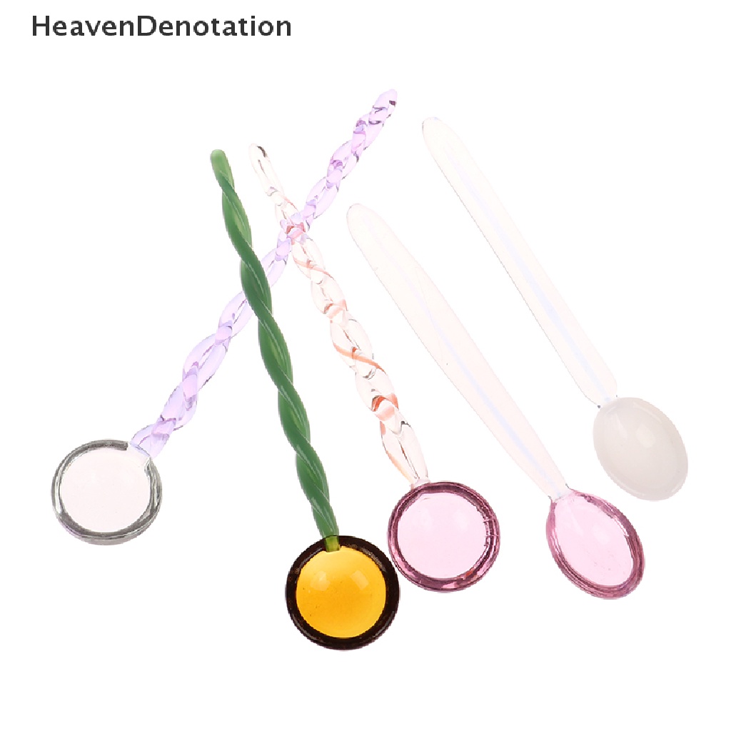 [HeavenDenotation] 1pc Sendok Pengaduk Kopi Lucu Permen Dessert Spoon Stained Glass Sendok Spiral HDV