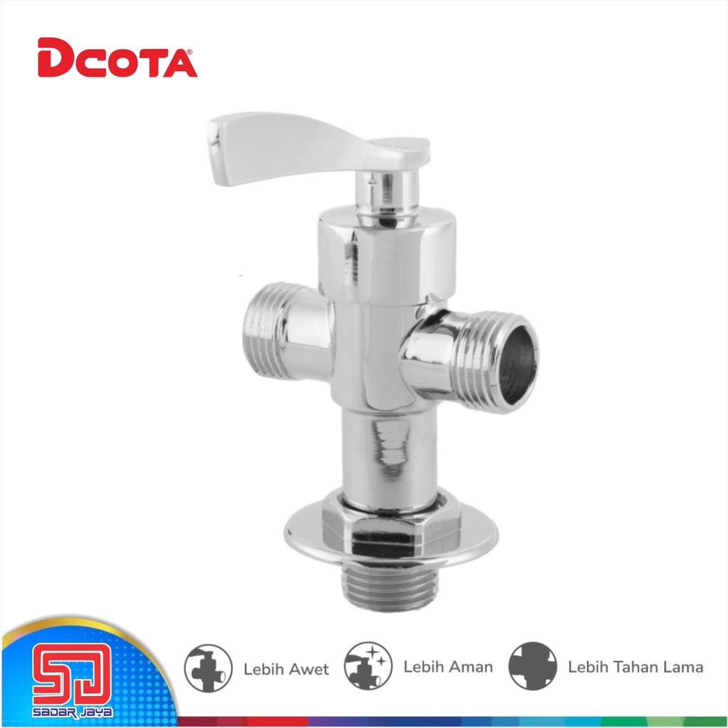 DCOTA DAV 03 Kran Toilet Double Keran Cabang Tembok 2 Way Angle Valve 1/2&quot;