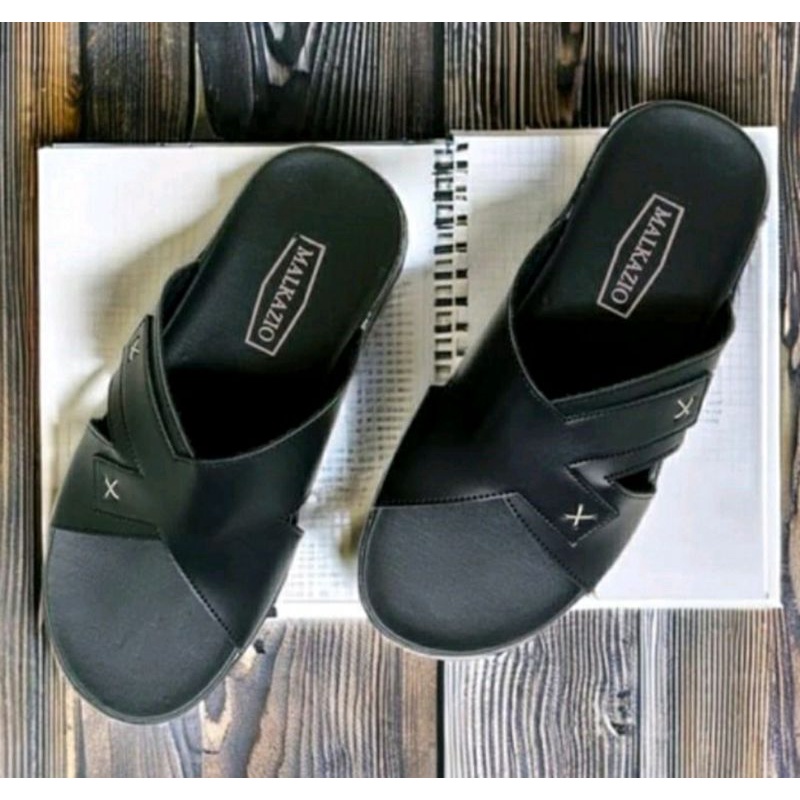 ORIGINAL, Sandal JEPIT EDGAR Kulit E6A. Black Sendal Kokop Slop 38.44 Slide Bapak2 Lebaran Empuk Anti Slip Brown, 39