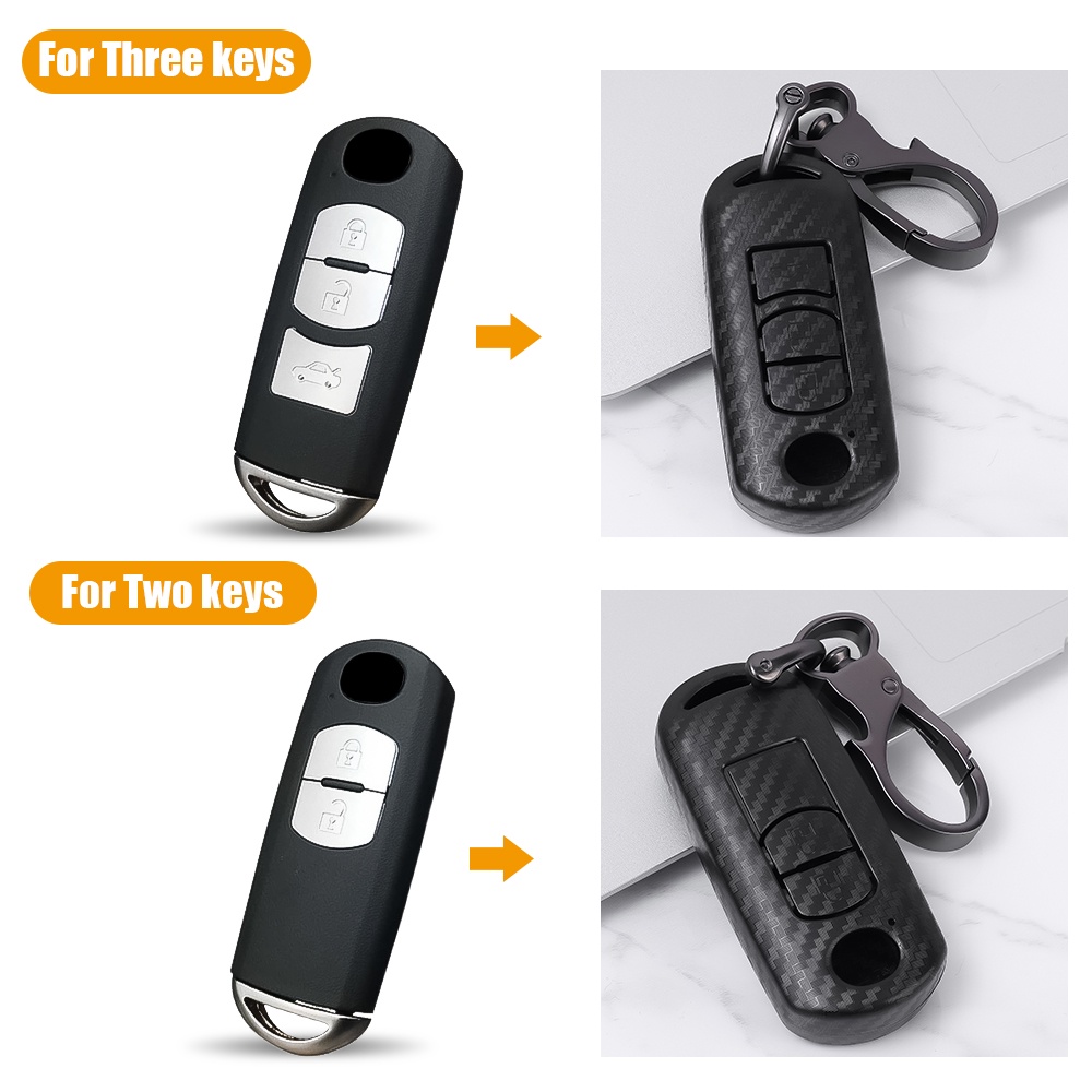 1pcs Berlaku Untuk Mazda Frosted Key Housing Portable Full-Coverage Key Box ABS Hitam Tahan Debu Tas Kunci