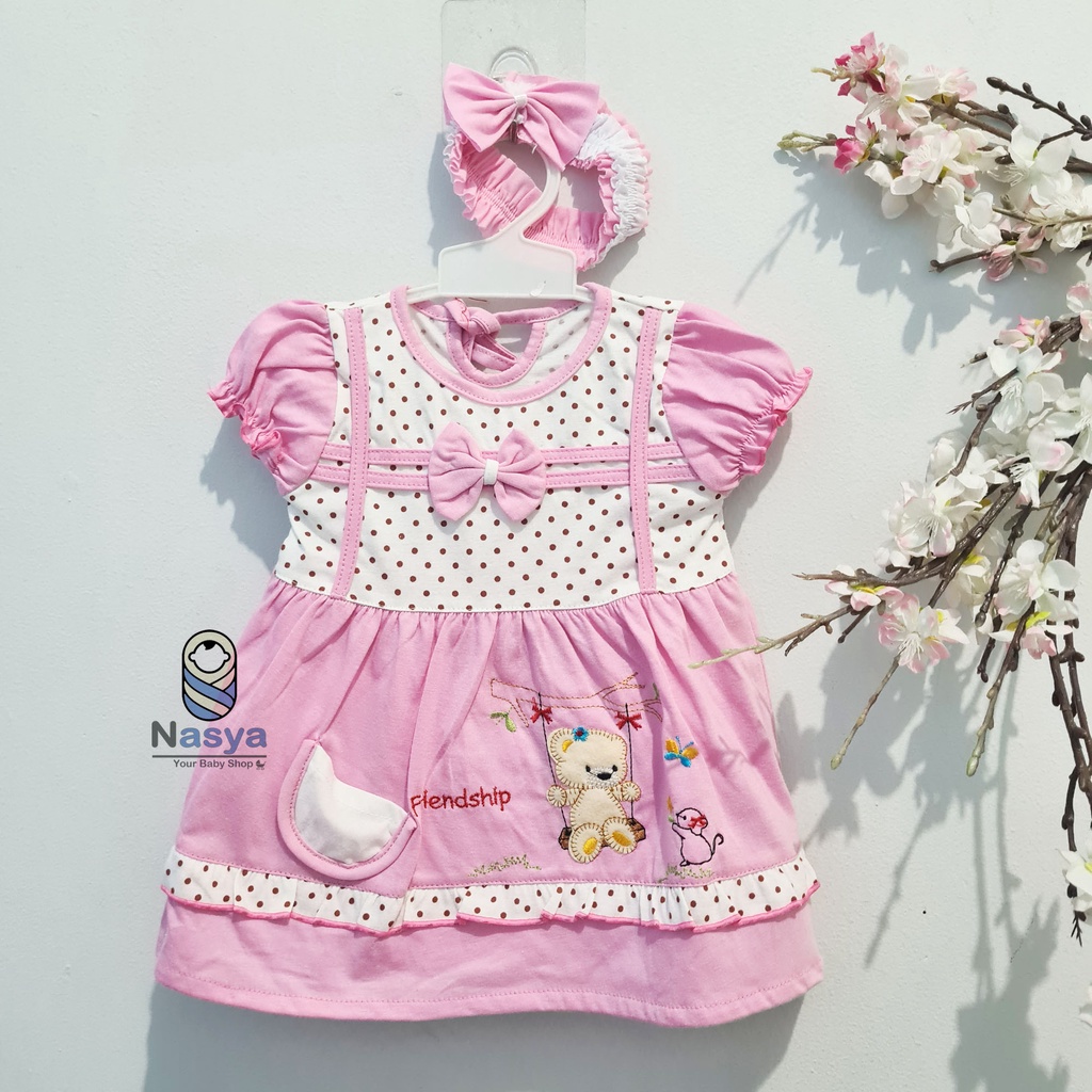 [P-050] Dress Bayi 0-6 Bulan Bahan Kaos - Planet Kids (Planet Kid)