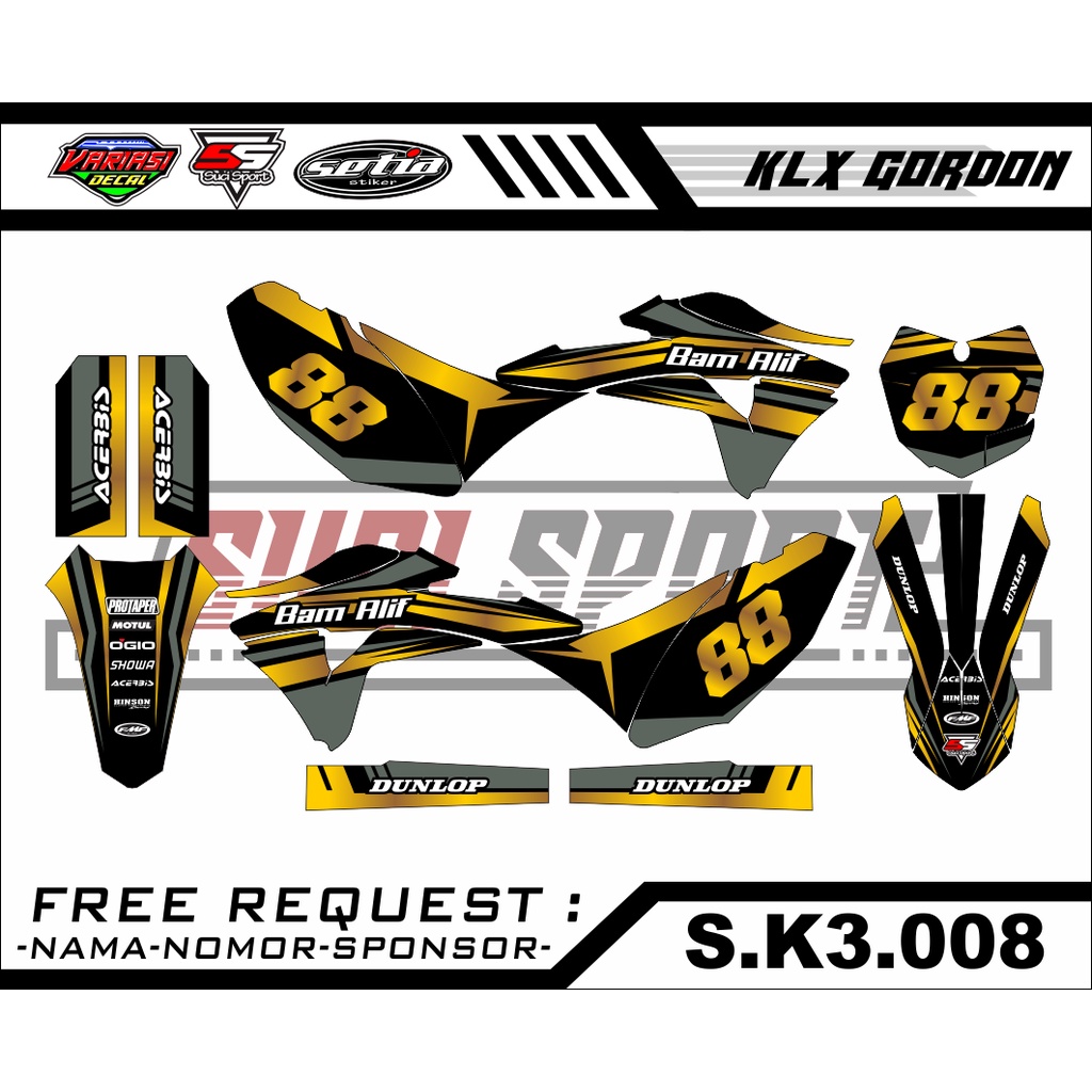 DECAL STIKER KLX 150 GORDON FULL BODY (S.K3.008)