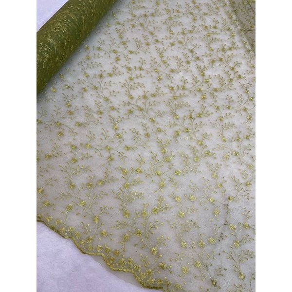 kain tille bunga/bahan brokat Kebaya pesta wisuda/brukat wedding/tille bordir