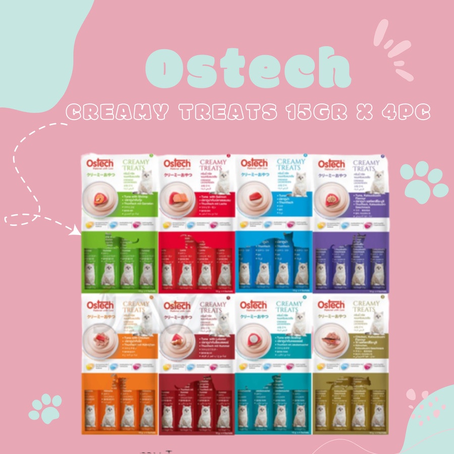 Ostech Premium Liquid Snack Kucing Creamy Treat 1 Sachet 15gr