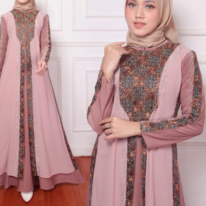 BestSeller  RINA BUSANA - Dress Abaya Busui Friendly - Gamis Abaya Turky - Dress Abaya Pink - Dress 