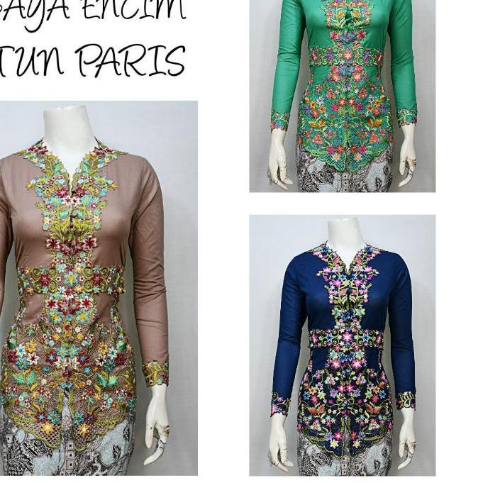 ♥ Indah KEBAYA ENCIM LENGAN PANJANG BORDIR KOMBINASI KATUN STRETCH KEBAYA WISUDA KEBAYA KATUN KEBAYA AKAD KEBAYA MODERN KEBAYA HITAM KEBAYA PUTIH S M L XL XXL  ✱