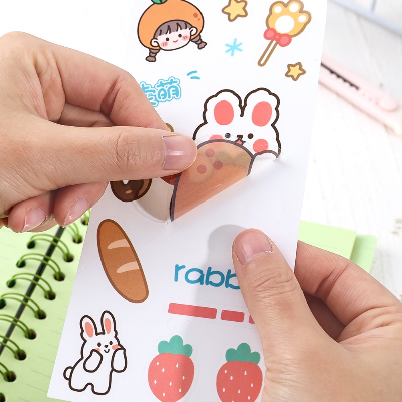[Harga Grosir] Kartun Gadis Lucu Kelinci Stiker Kawaii Perekat Diri Buku Pegangan Stiker Diary Scrapbook Tangan Akun Cangkir Air DIY Stiker Dekoratif Alat Tulis Perlengkapan Seni