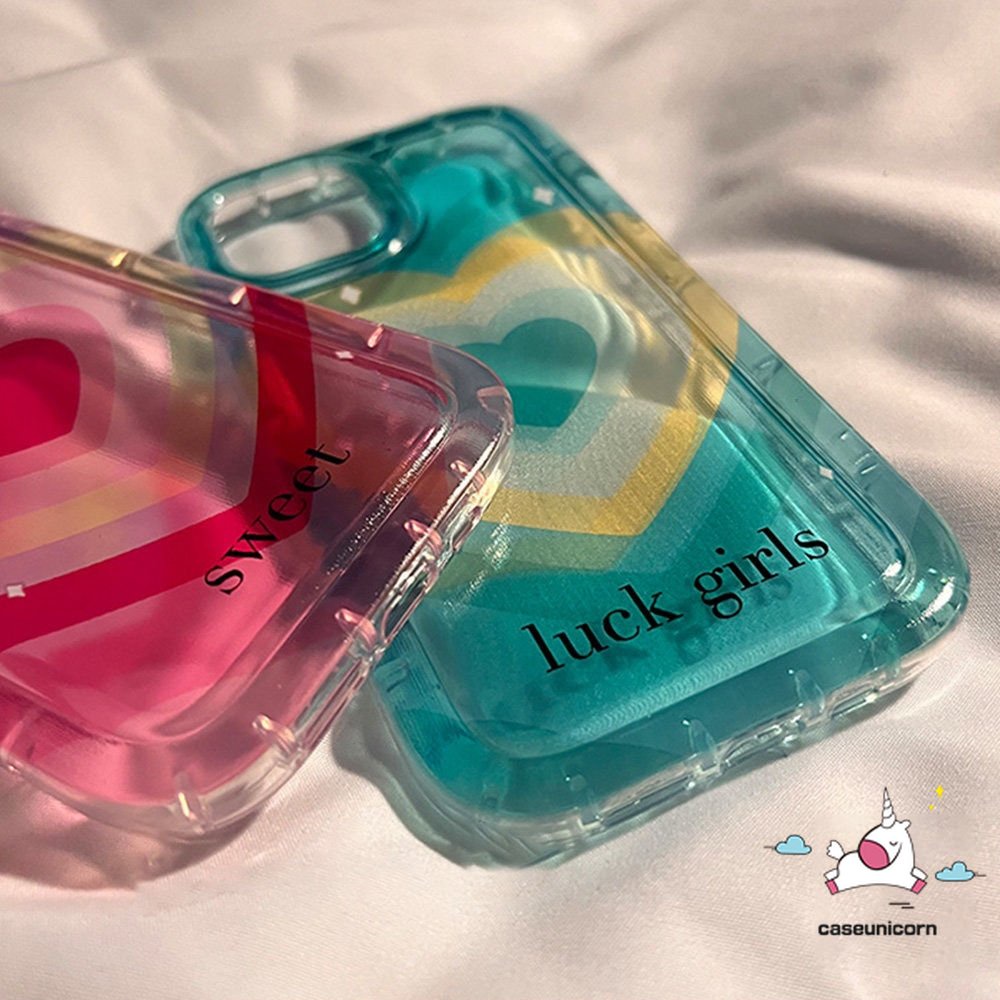 Casing Airbag Shockproof Untuk Realme C15 C55 C53 C30s C30 C21Y C25Y C25 C12 C35 C33 C11 C20 C25s 9i 7i 6i 5 5i 5s C20A C17 C3 C1 C2 Gradasi Sweet Love Heart Soft Air Cushion Case