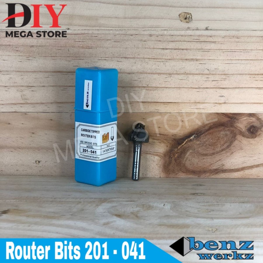 Router vee grove bit / mata profil 19 mm x 1/4" benz werkz ( 201-041 )