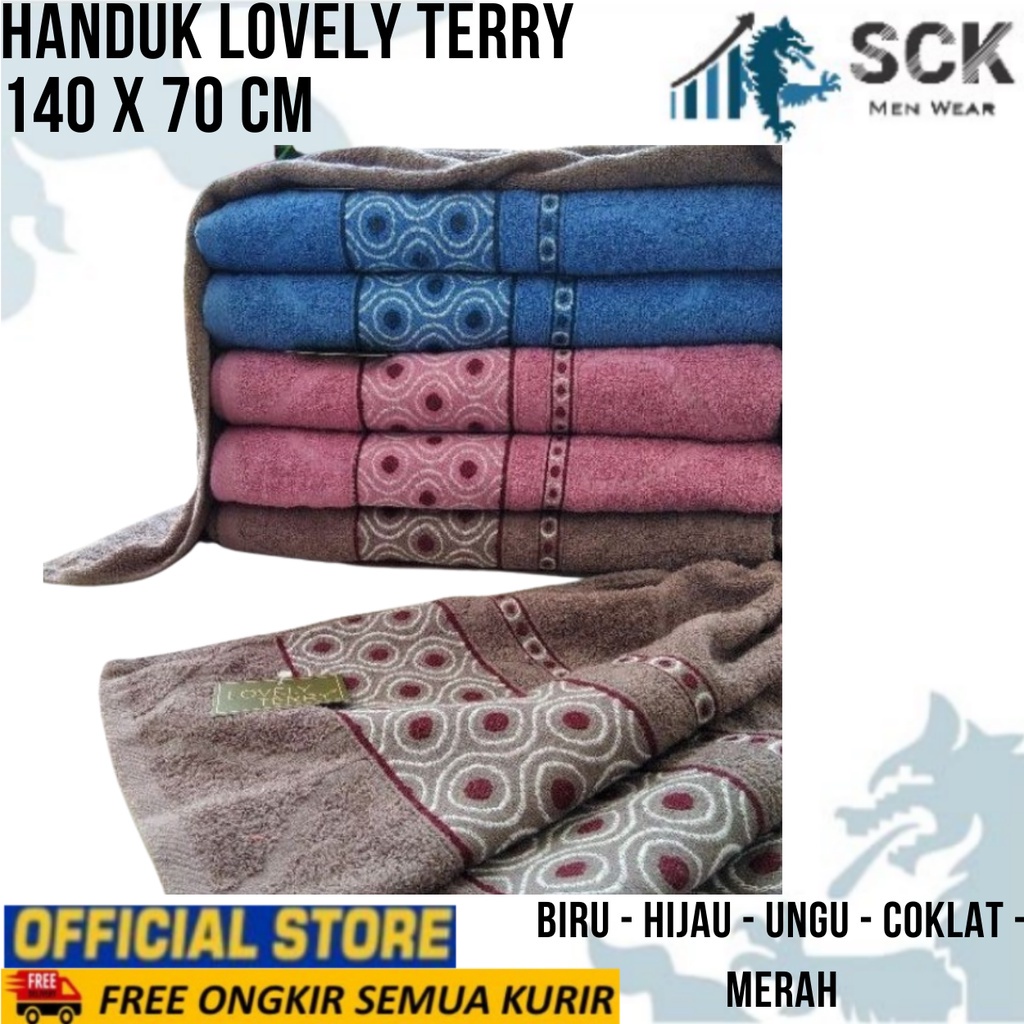 Handuk LOVELY TERRY 140x70cm Dewasa Bahan Microfiber Halus Jumbo / Perlengkapan Mandi - sckmenwear GROSIR