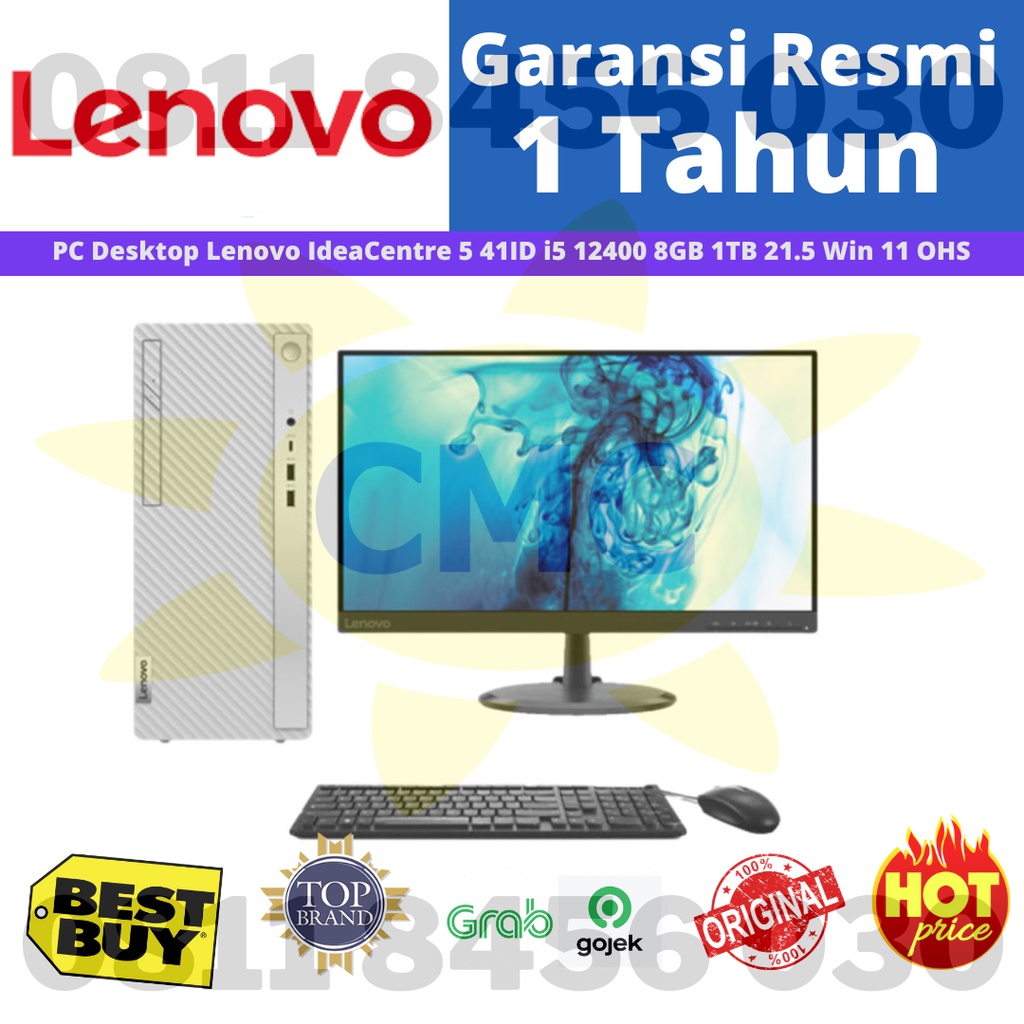 PC Desktop Lenovo IdeaCentre 5 41ID i5 12400 8GB 1TB 21.5 Win 11 OHS