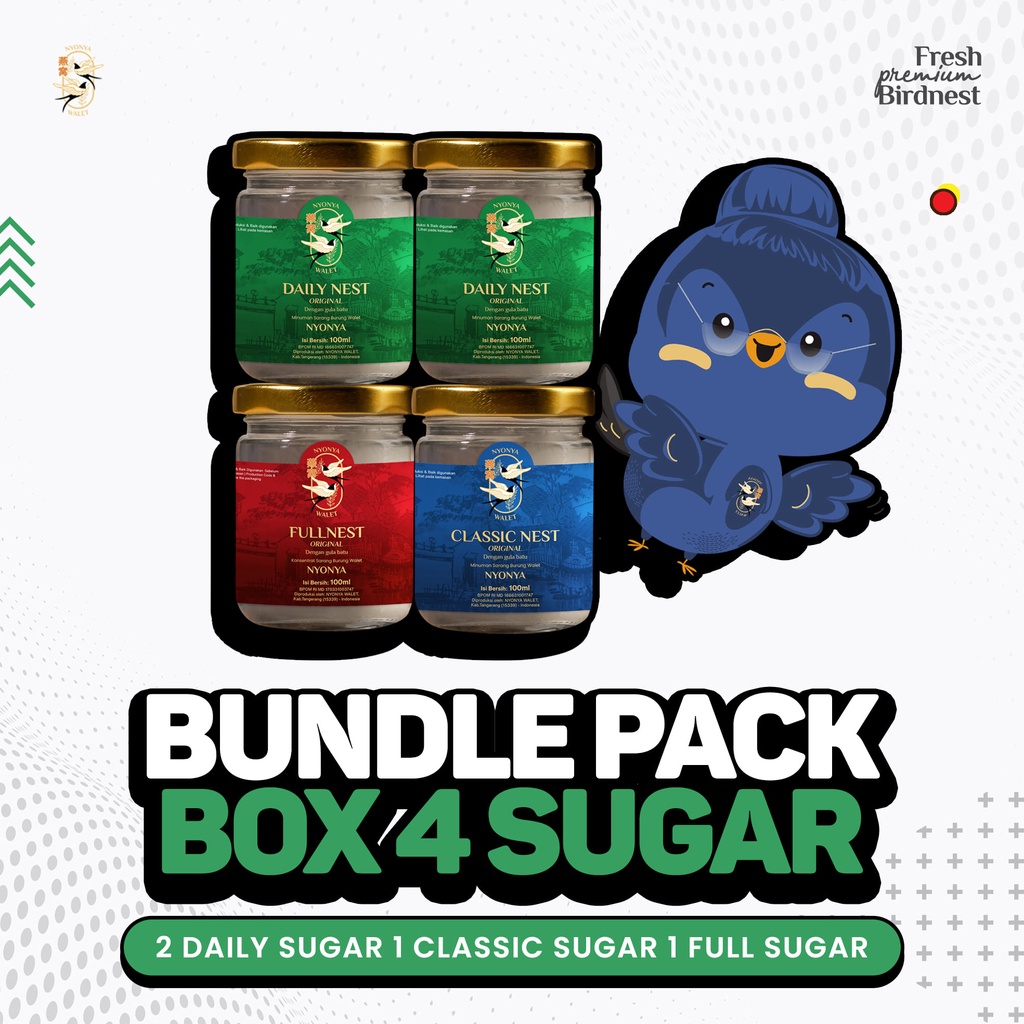 

NYONYA WALET - Minuman Sarang Walet - Bird Nest Drink - Bundle Pack - Box 4