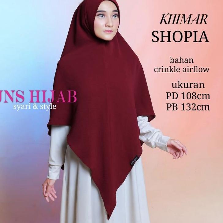 ✥ KHIMAR SHOPIA CRINKLE /HIJAB SYARI 1 LAPIS/ JILAB LV/KHIMAR PREMIUM/HIJAB CRINKLE AIRFLOW original
