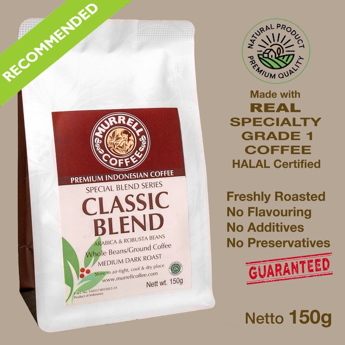 

Best Seller CLASSIC house blend kopi premium spesial biji bubuk MURRELL COFFEE - BIJI