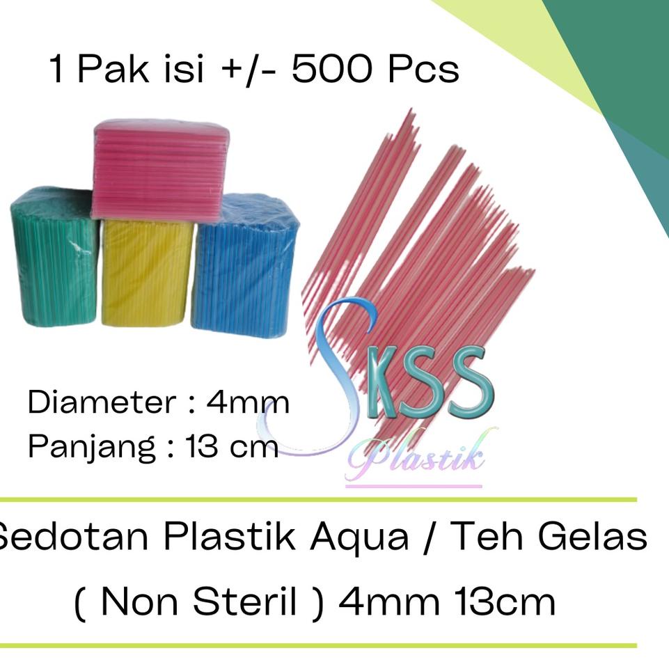Stok baruAa1A9 Sedotan Plastik 4mm Kecil Panjang 13cm l Sedotan Aqua Teh Gelas Warna Warni