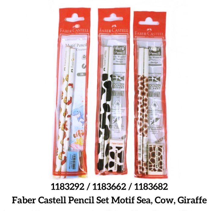 

Pensil Set Fabercastell 2B Motif Cow dan Girafe / Pencil Motif Sapi dan Jerapah + Penghapus- SHSNP