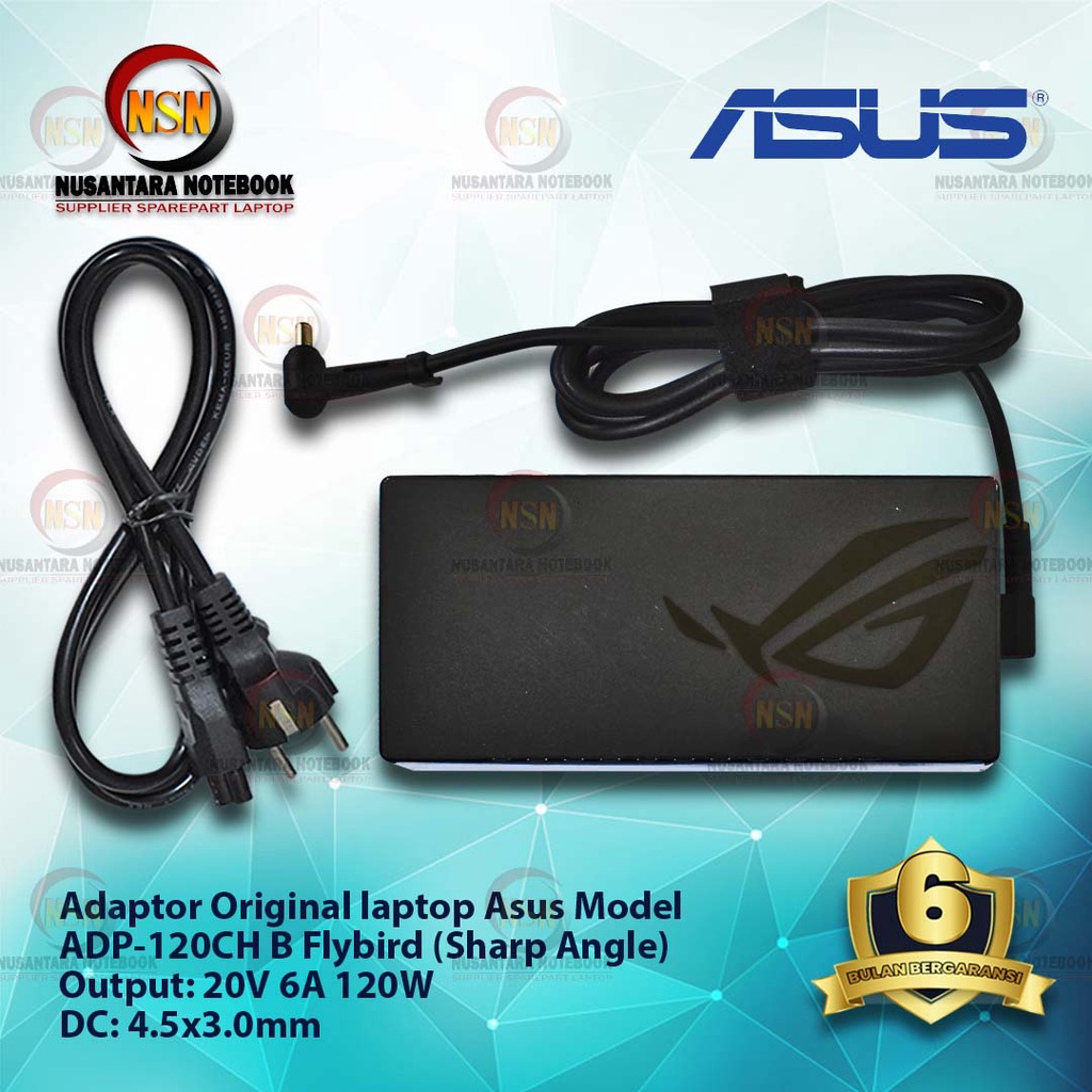 Adaptor Original ASUS ADP-120CH B 20V 6A DC 4.5x3.0mm Flybird (Sharp Angle)