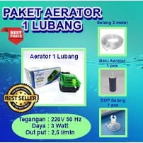 PAKET AERATOR LENGKAP mesin gelembung udara 1 LUBANG aquarium