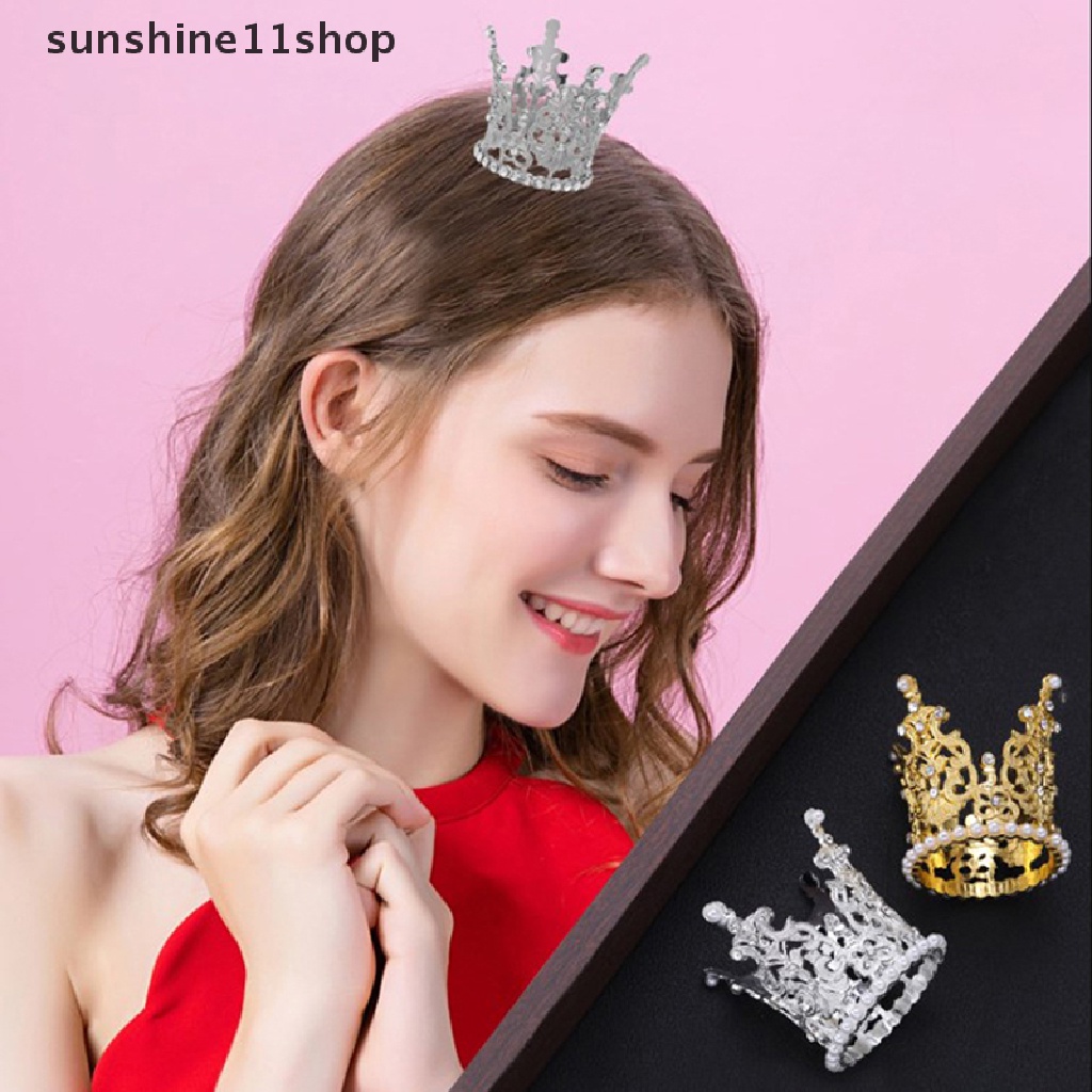 Sho 1PC Mini Mahkota Putri Tiara Romantis Mutiara Garland Anak Hiasan Rambut Dekorasi Pernikahan Hair Jewelry N