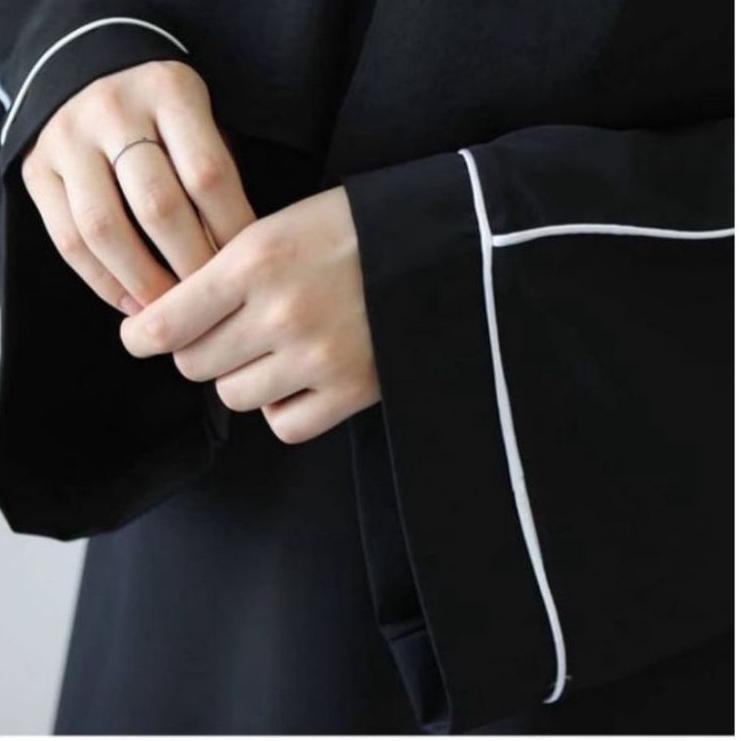 [cod]  Promo abaya turki kekinian gamis list putih elegan cantiik. bahan jet black lembut ... ... ..