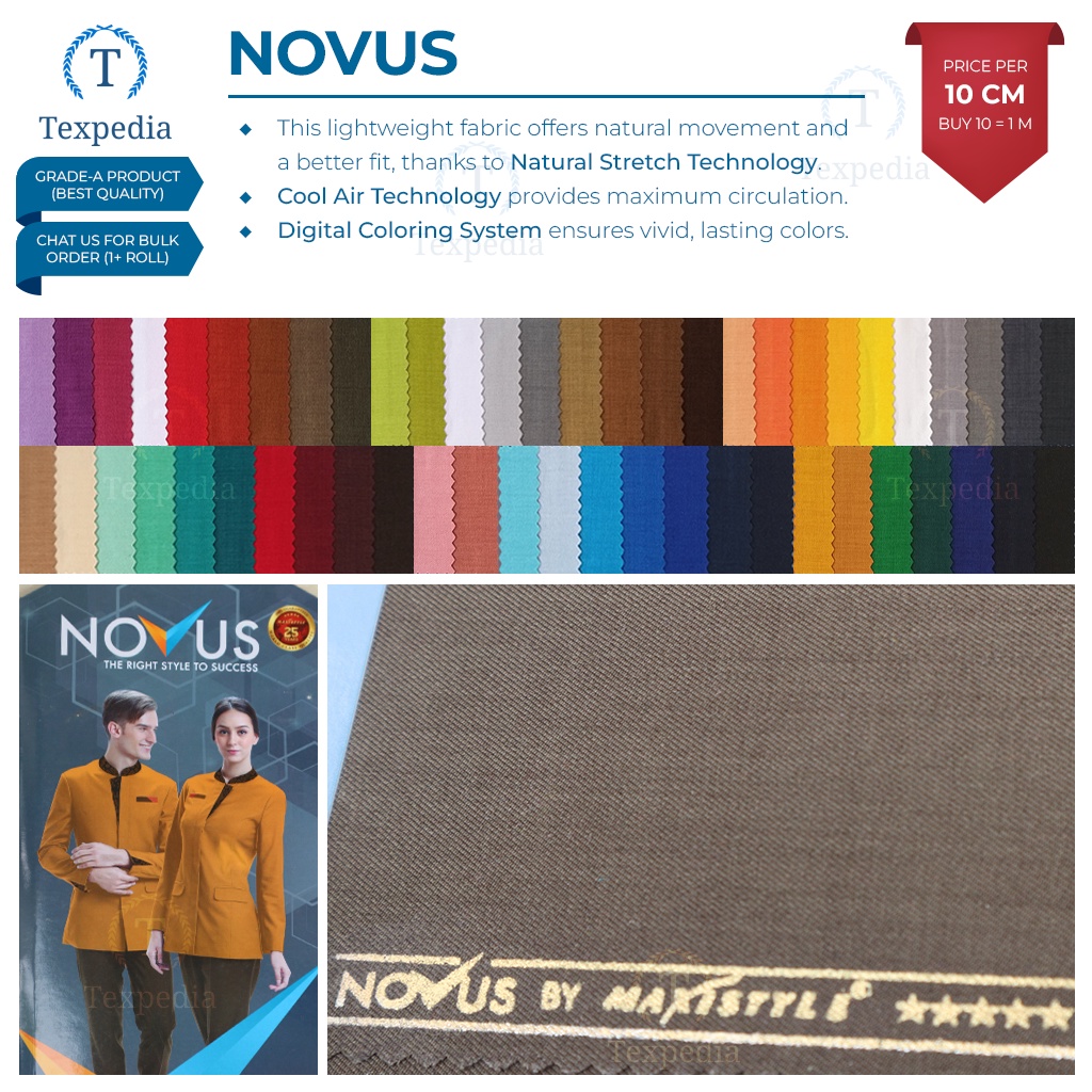 NOVUS (10 cm) by Maxistyle - Kain/Bahan Baju Muslim/Gamis Pria/Wanita, Celana, Setelan Jas, Blazer, 