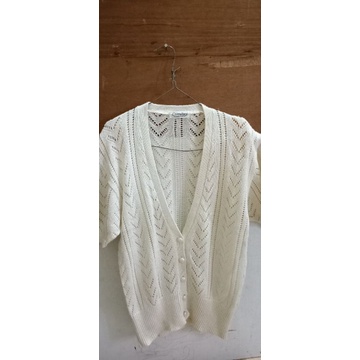 CARDIGAN KELELAWAR RAJUT + ATASAN PENDEK RAJUT