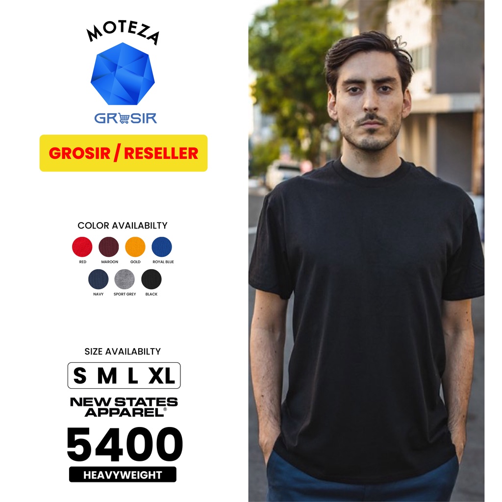Grosir NSA Heavy Weight 5400 - Kaos Polos New State Apparel 20s - WARNA