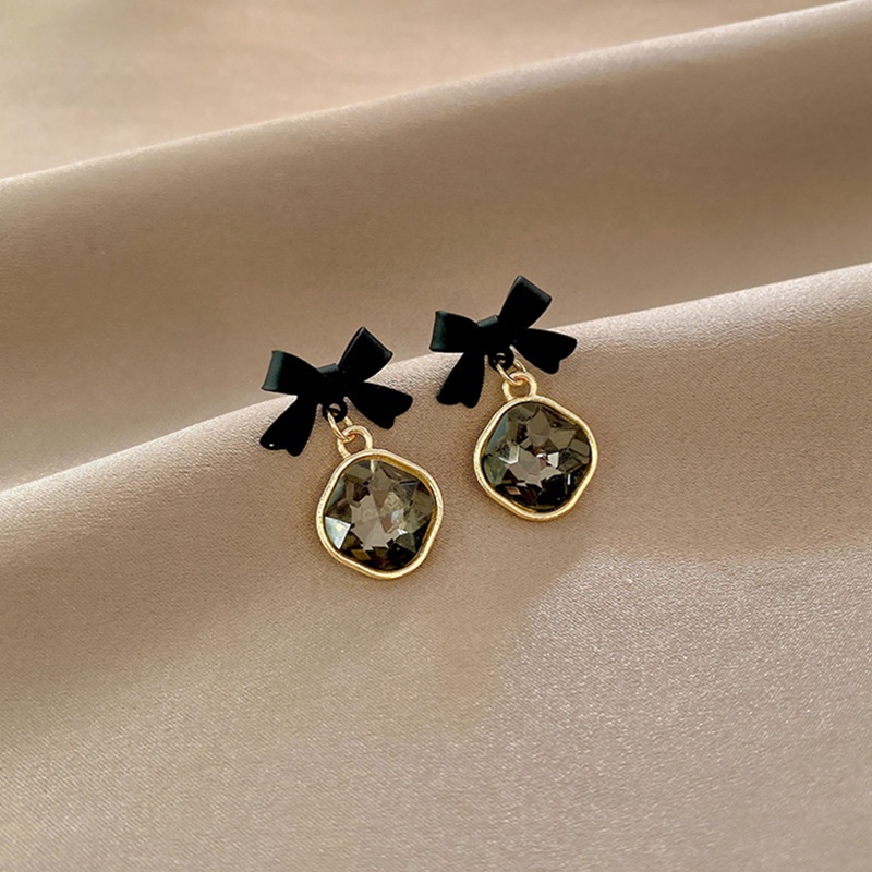 Bow Menjuntai Anting Untuk Wanita Statement Square Earrings Hadiah Ulang Tahun Pesta Wanita