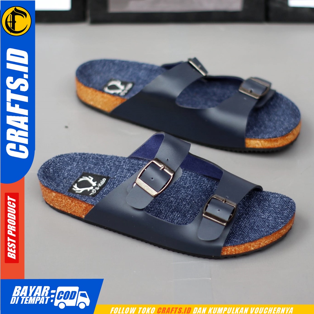 Sandal Slide Pria Sandal Casual Crafts Donovan