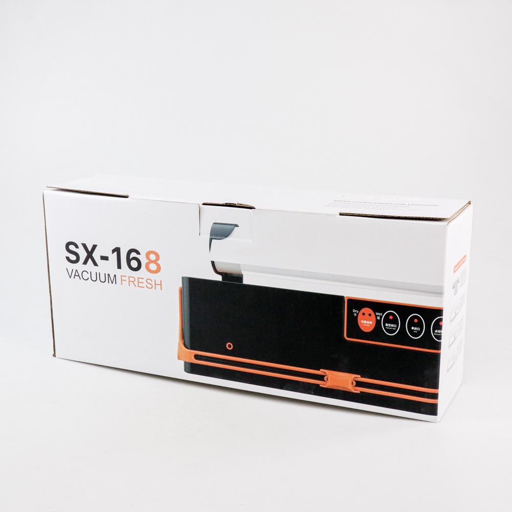 Pompa Vacuum Sealer Makanan Automatic Cutting with 10 Bag - SX-168 - Black/Orange