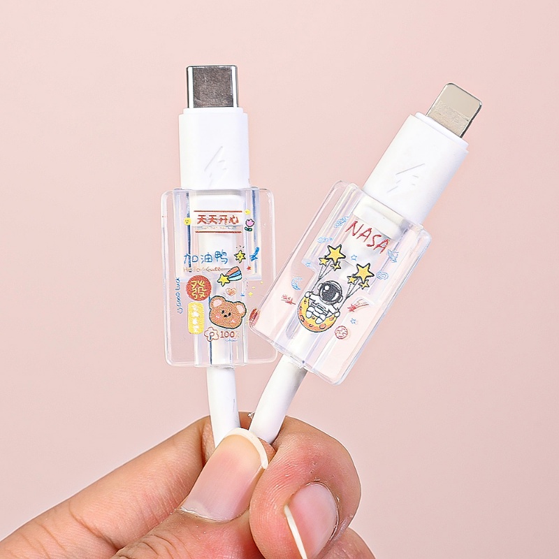 [Harga Grosir] Klip Pengikat Kawat Anti Jebol Aksesoris Perlindungan Telepon Kartun Klip Kabel Pengisian Kabel Data Penutup Pelindung Kompatibel Dengan Kabel Data IPhone
