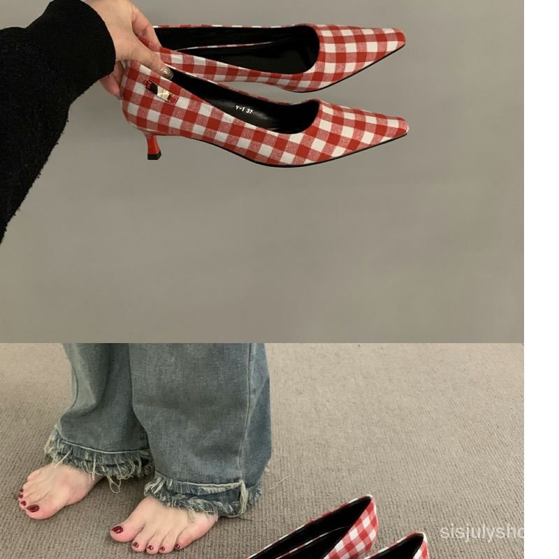 [✅BISA COD] #Sisjuly# Sepatu hak tinggi wanita Prancis kecil wangi gaya sepatu tunggal sepatu komute