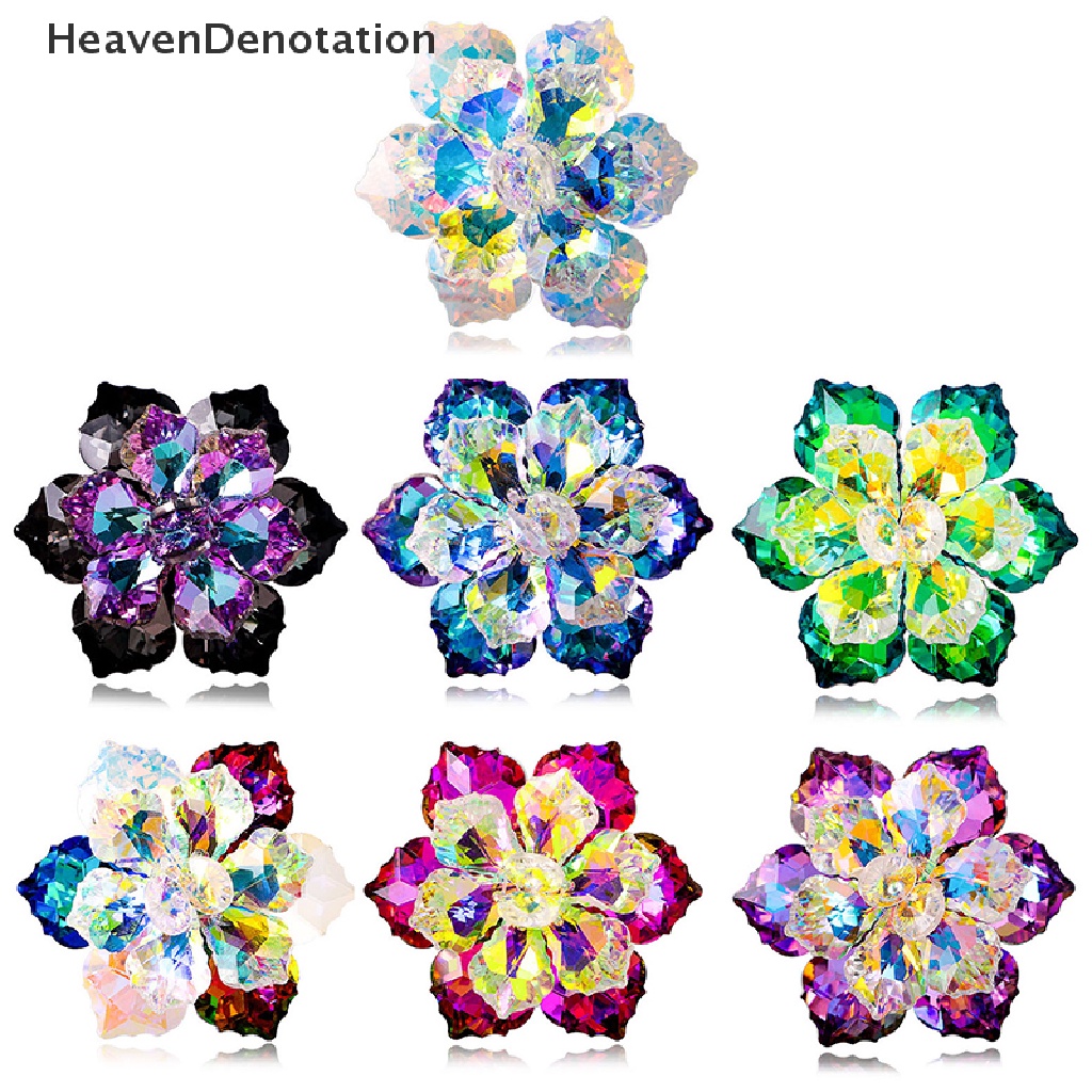 [HeavenDenotation] 1pc Bros Snowflake Warna Bros Bunga Kristal Wanita Aksesoris Gaun HDV