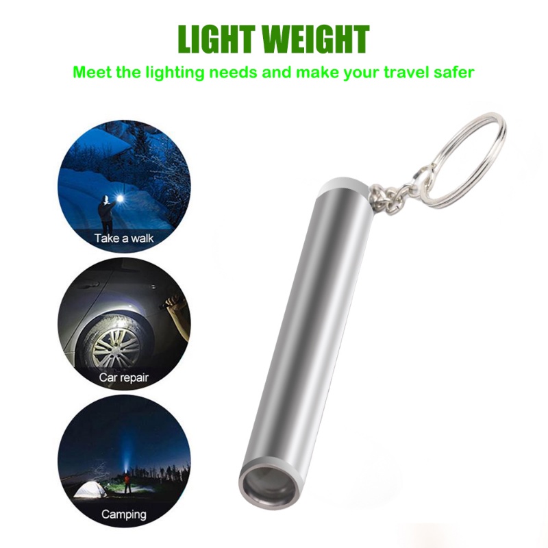 Lumen Tinggi Jarak Jauh Lampu Flash LED Portabel Senter Genggam Hemat Energi Dengan Gantungan Kunci Mini Untuk Hiking Camping Survival Emergency Ultra-Bright Torch Rumah Tangga