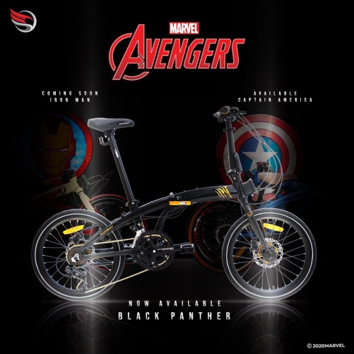 Sepeda Lipat 20 Element Ecosmo Z8 Black Panther #Original