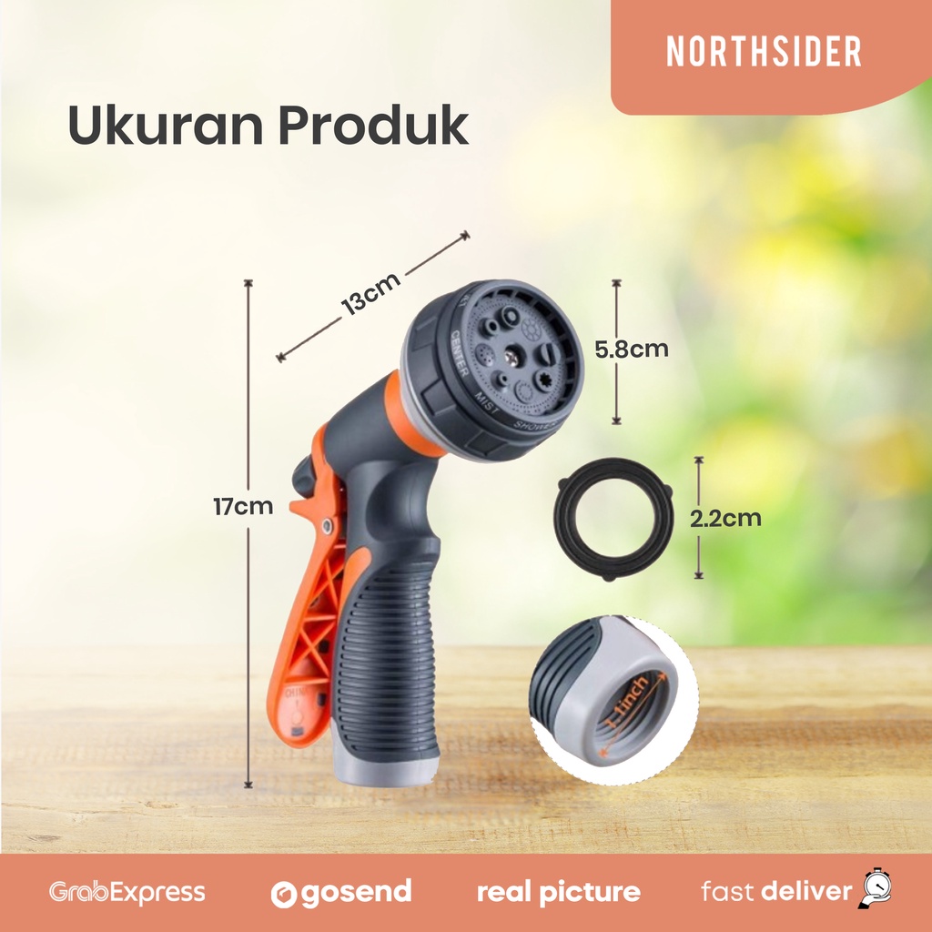 SEMPROTAN AIR 8 HOSE NOZZLE SPRAY GUN CUCI MOBIL MOTOR TAMAN LBN-006