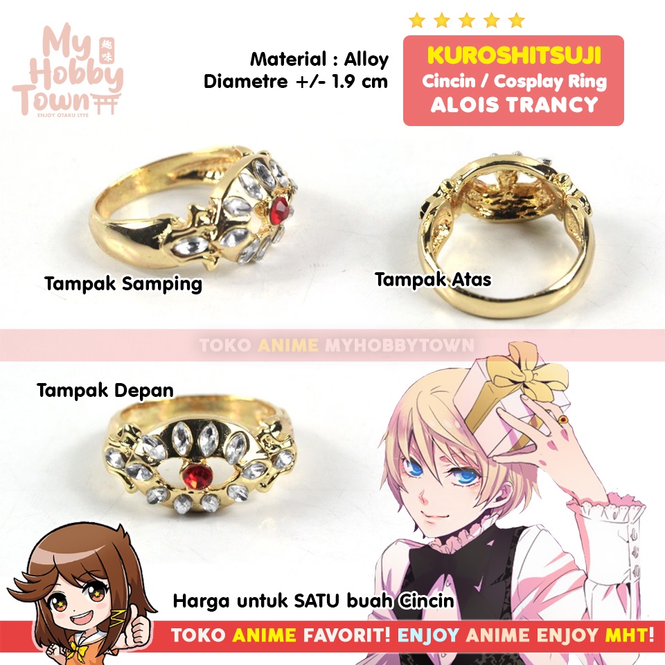 Cincin Anime Cosplay Kuroshitsuji / Black Butler : Alois Trancy