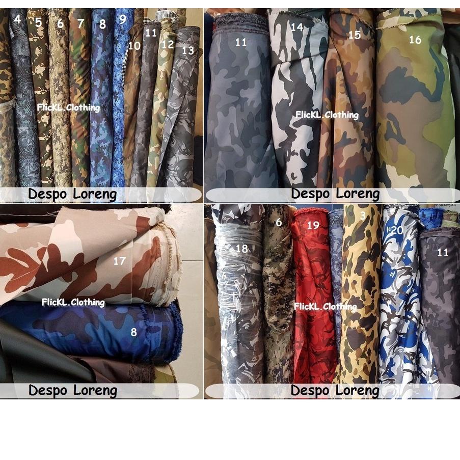 Bahan Kain Despo Loreng Camo Parasit Jaket Bomber