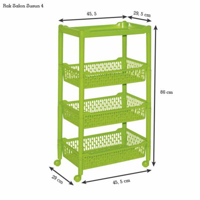 Rak Salon Susun 4 Roda Rak Serbaguna Plastik 4 Susun Rak Map Dokumen