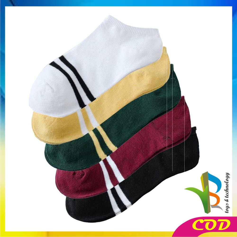 RB-P53 Kaos Kaki Pendek Dewasa Motif Garis Ankle Sock / Kaus Kaki Semata Kaki Short Socks Import