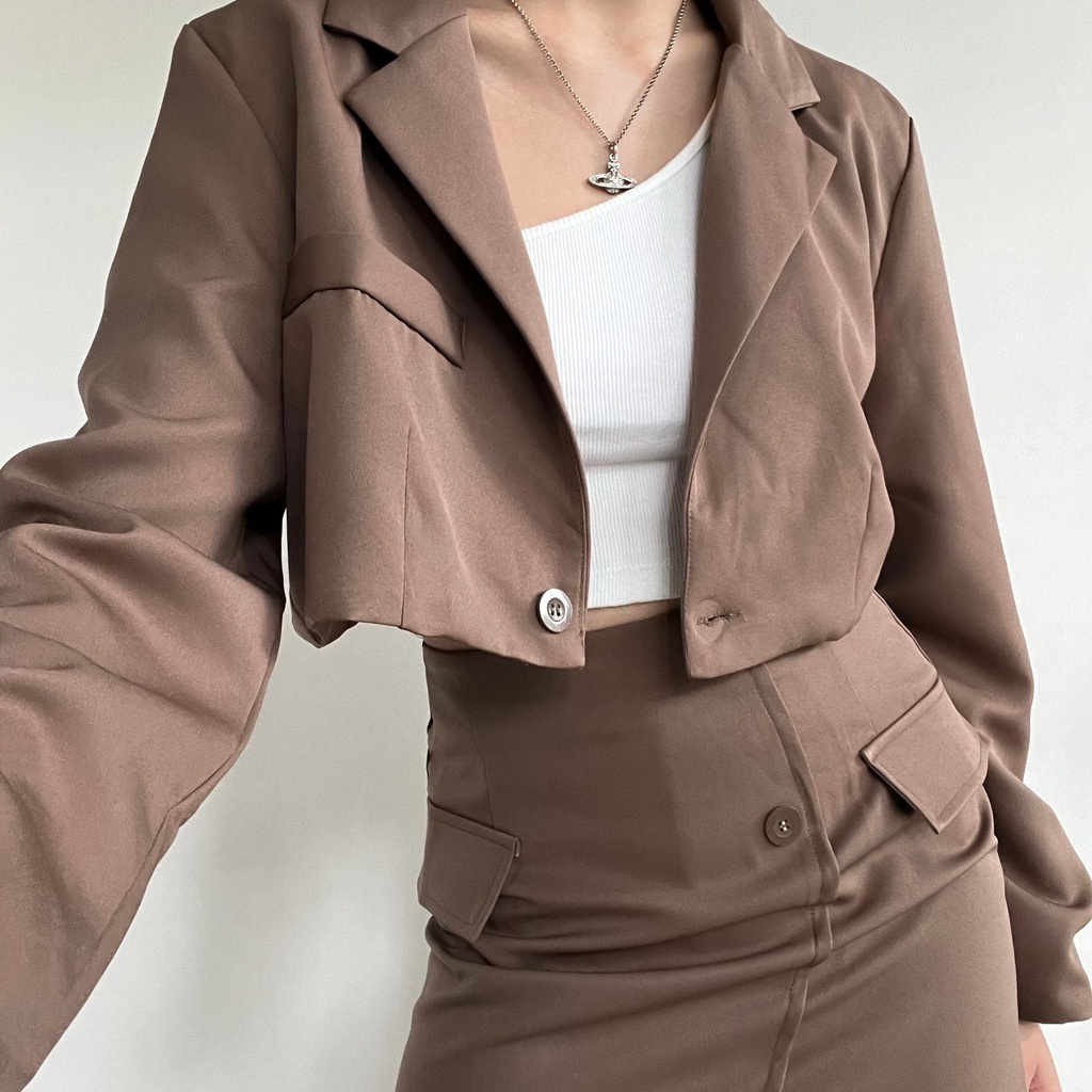 Camille oversize Crop Blazer | Aesthete yourlife