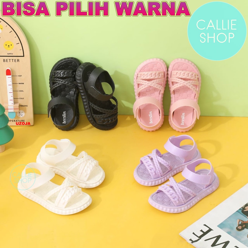 Sandal Tali Anak Jelly Antislip Kepang dan Rantai 2089-M2 KCKPGRNT