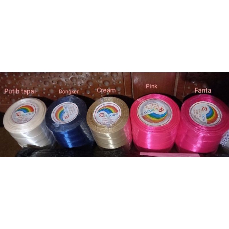 

Pita satin 2 cm/pita gliter (Harga per Roll)