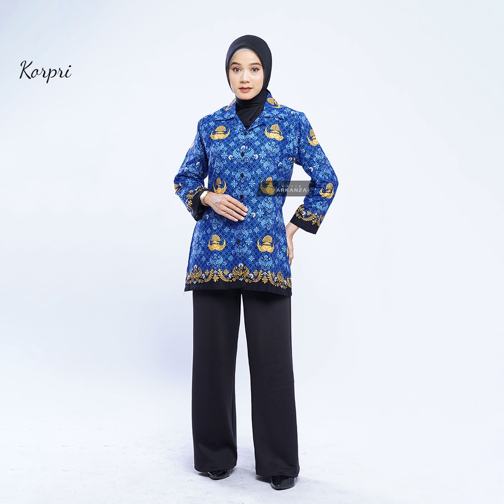 [TUNIK] BATIK ARKANZA Motif KORPRI Wanita Terbaru Lengan Panjang Premium